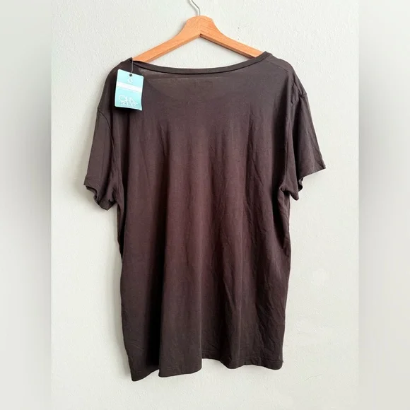 Chaser Chocolate Brown Graphic T-Shirt with Gold Cheers Print - Picture 2 of 4